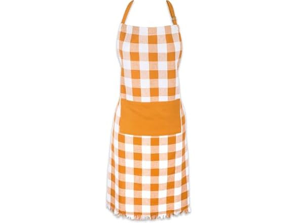 DII Unisex Buffalo Check Kitchen Collection Apron, Pumpkin