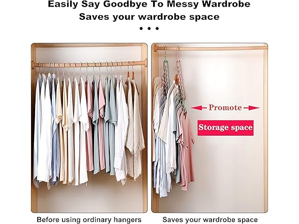 HEYHOUSE Pack of 6 Multi Space Saving Hangers