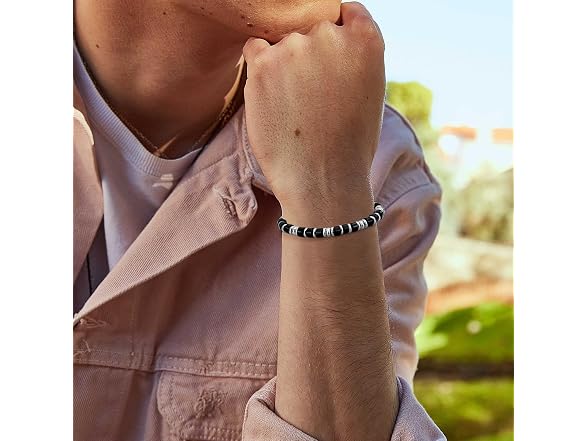 Men's Boho Beaded Stainless Bracelet