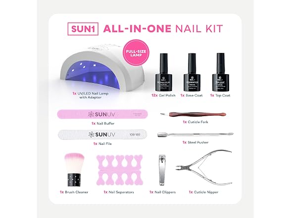 SUNUV Gel Nail Kit with UV Light 23 Pieces