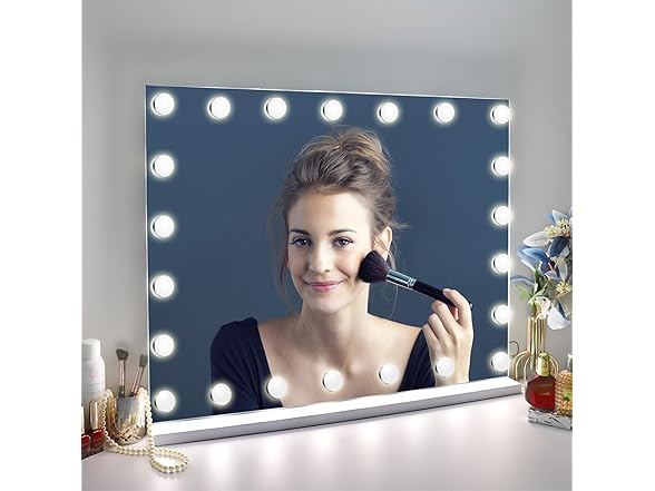 LilyHome 24.4"x 20.4" Vanity Mirror with Lights