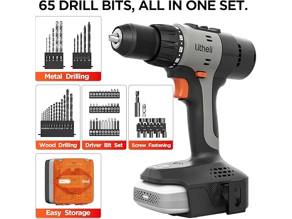 Litheli 20V Cordless Drill Driver Set