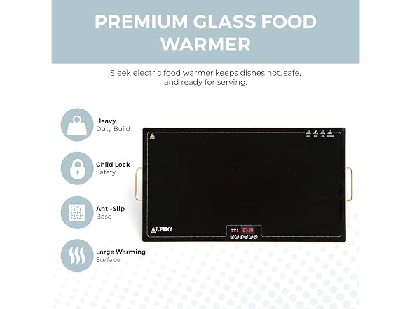Alpha Living Warming Tray for Food – 30 Inch