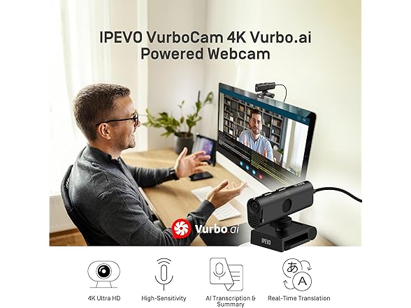 IPEVO IPEVO VurboCam 4K Vurbo.ai-Powered Webca