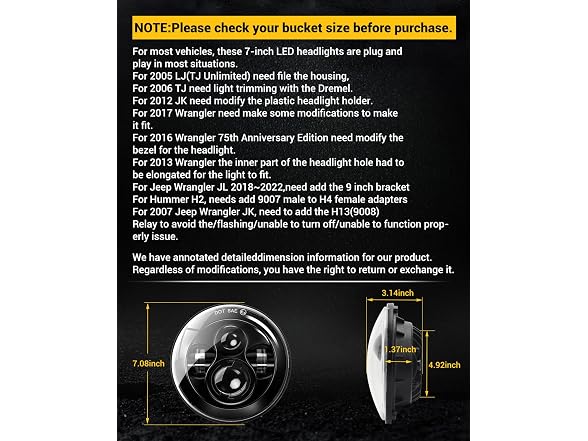 CAFOPAR 7 Inch LED Headlights