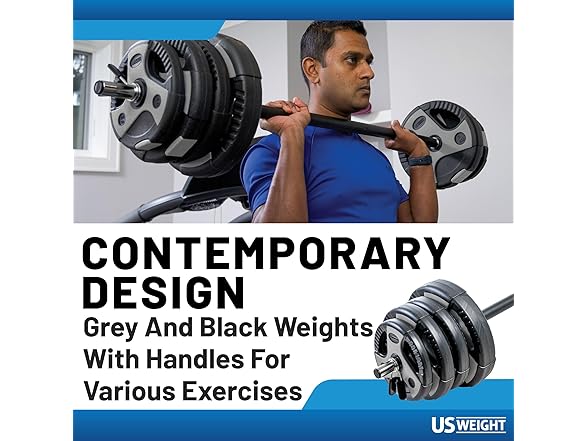 US Weight 54 LB Barbell Weight Set with 55” Bar