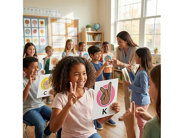 Fun Express American Sign Language Alphabet Mini Posters Set