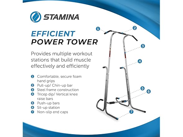 Stamina Power Tower - Dip Bar Pull Up Bar