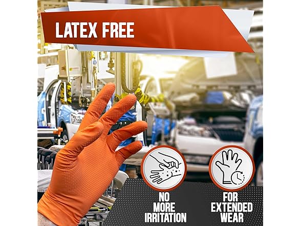 Orange Nitrile Gloves 8Mil XXL 100Ct