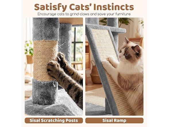 DORTALA Multi-Level Cat Tree, 65" Tall Cat Tower