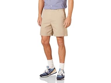 $8.99, Was $22.90, 60% Off! Amazon Essentials Mens Classic-Fit 7" Chino Shorts dealfomo