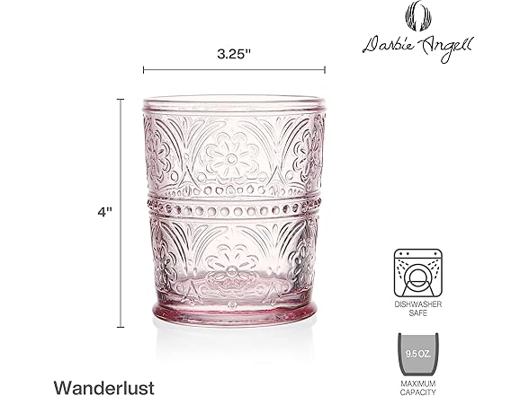 Darbie Angell Wanderlust Set of 4 Double Old Fashioned Blush Pink