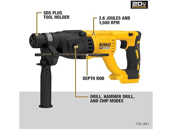 DEWALT DCH133B 20V Rotary Hammer with D-Handle