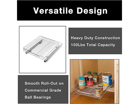 Smart Design X-Large Roll-Out Shelf