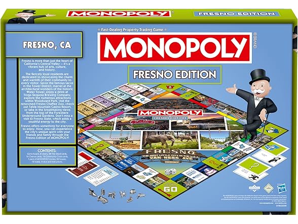 Top Trumps Monopoly Board Game Fresno CA Edition : 2-6 P