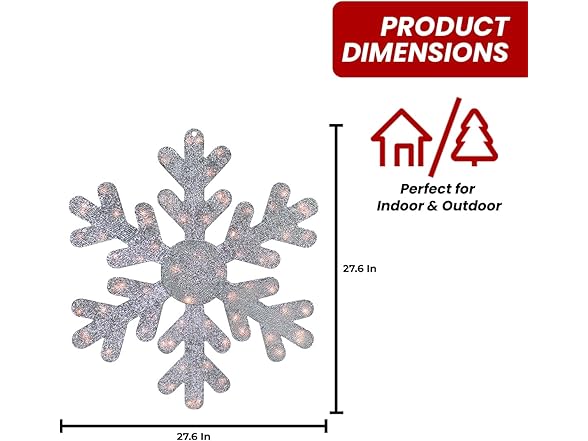 Top Treasures 28" Pre-Lit Snowflake
