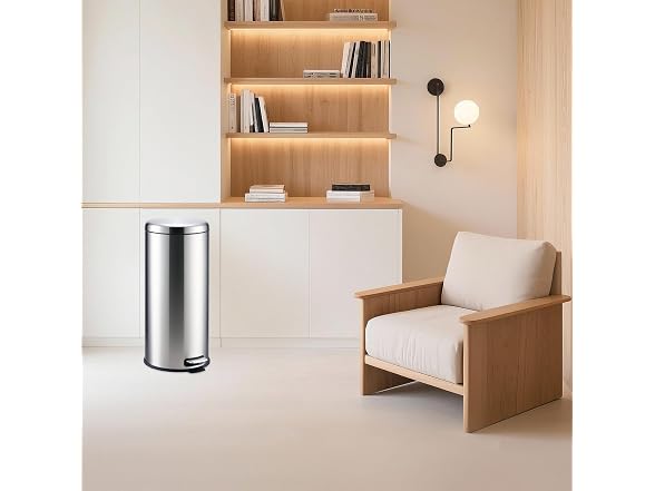 MOVECOM Stainless Steel Indoor Recycling Bin – 8 Gallon
