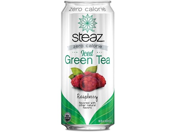 12Pk Steaz Iced Green Tea Beverage, Raspberry
