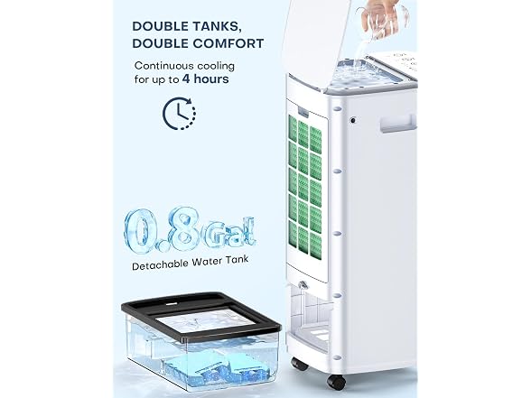 BALKO Evaporative Air Cooler, 3-IN-1 Swamp Cooler