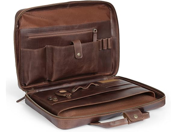 Londo Genuine Leather Organizer Satchel