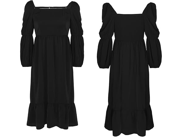 Ekaliy Women (XL) Aline Flowy Midi Square Dress