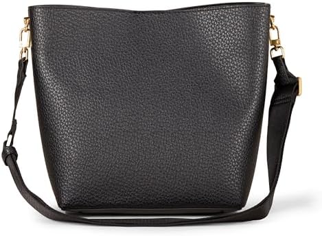 Amazon Essentials Women's Soft Bucket Bag with Minimalist Design, Black, One Size