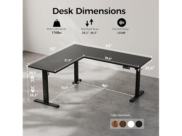 Agilestic 63" L Shaped Standing Desk
