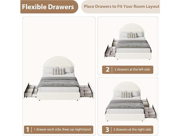 Garvee Full Size Bed Frame with Storage