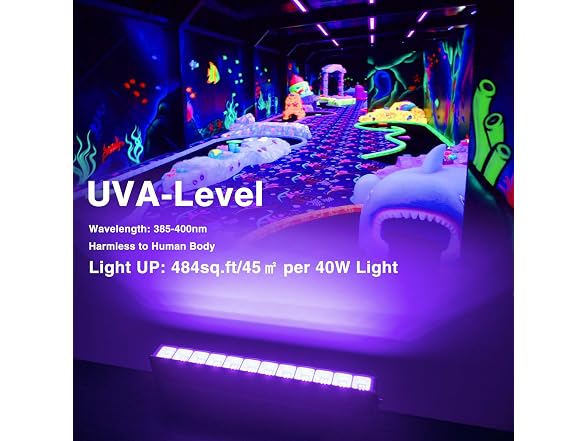2PCS 40W LED Black Light Bar