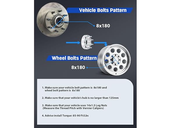 ECCPP 8x180 to 8x180 Wheel Spacers 2inch GMC-2PCS