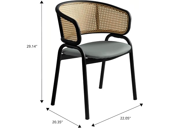 Leisuremod EC20GR-L Ervilla Leather Dining Chairs