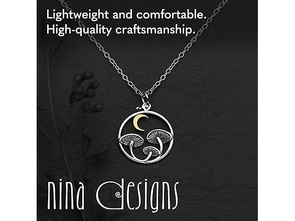 NINA Sterling Silver Necklace - Mushroom