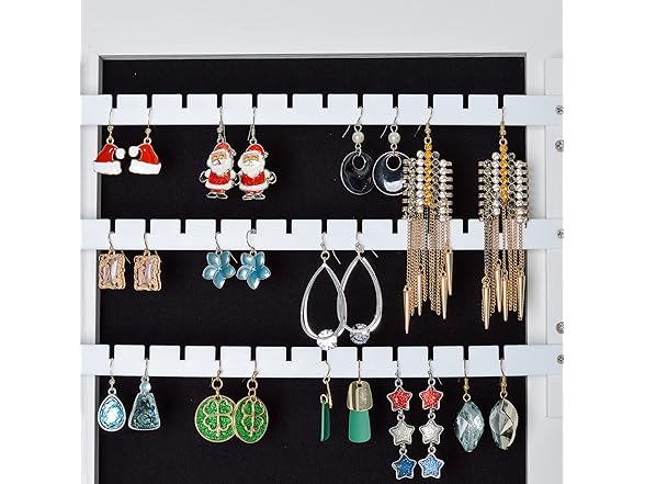 Elevon Hanging Mirror Jewelry Cabinet with Storage