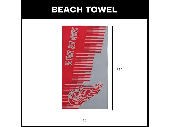DETROIT RED WINGS Jacquard Beach Towel