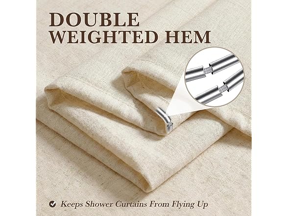 Seasonwood 72x84 Inches Linen Shower Curtain