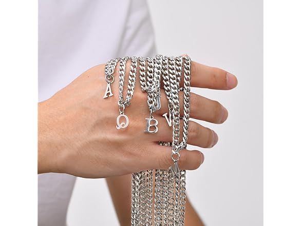 Stainless Steel Initial A-Z Necklace (W)