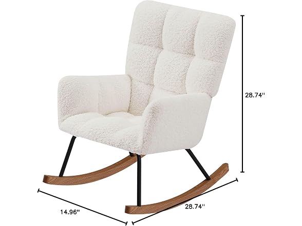 SPOFLYINN Rocking Chair High Beige