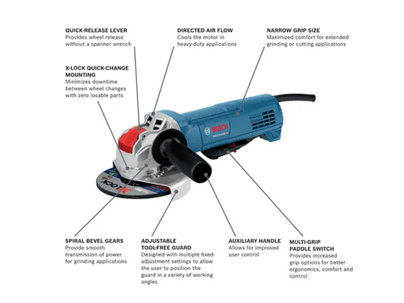 Bosch GWX10-45PE-RT X-LOCK 4-1/2in Angle Grinder