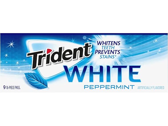 9PK Trident White Peppermint Sugar-Free Gum