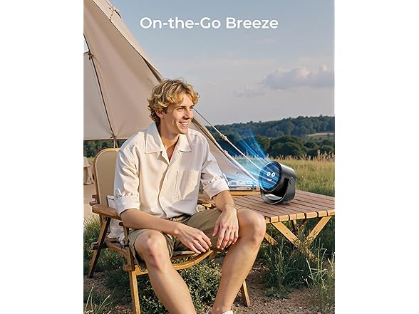 Koonie Koonie Desk Fan, LED Display Mini Table Fan, Rechar