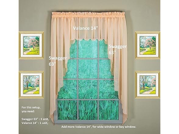 Today's Curtain Emelia Original Voile Valance 14"