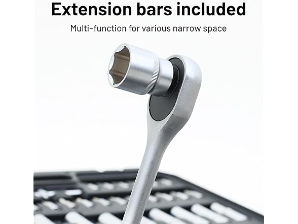 Hantinstom 171 Pieces Socket Set, 1/4 and 3/8 Inch