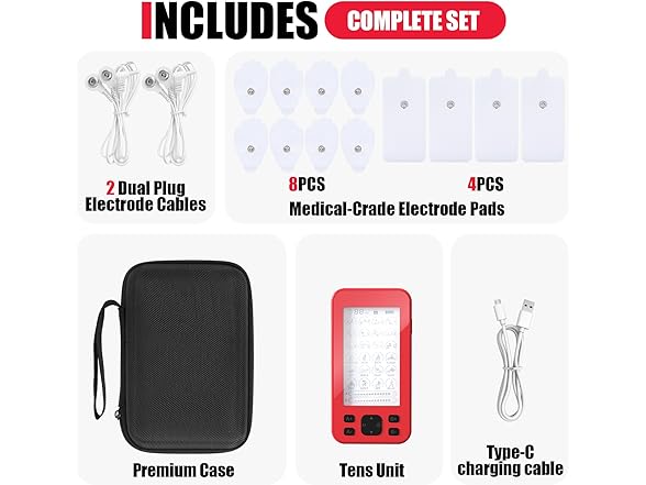 WAETFS 3-in-1 TENS Unit Muscle Stimulator