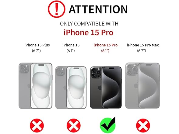 LAMEEKU iPhone 15 Pro Wallet Case