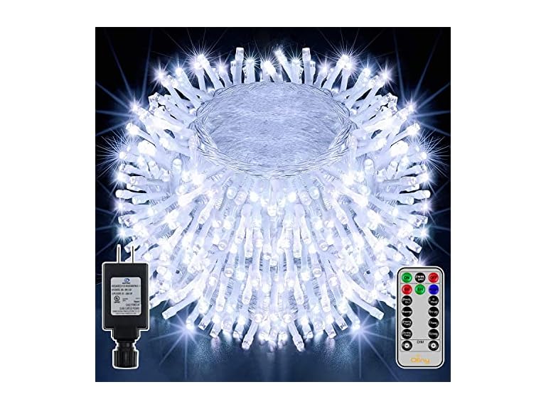 Ollny Outdoor String Lights 396LED 131ft, Cool Plu