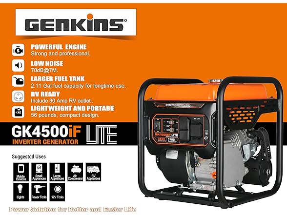 Genkins GK4500iF_Lite 4500 Watt Portable Generator