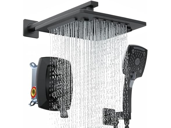 ELLO&ALLO ELLO&ALLO Matte Black Bathroom Shower Faucet S