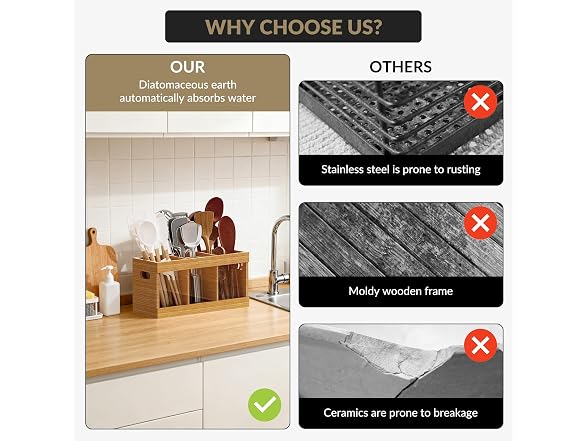 Takywep 10 in Eco-Friendly Bamboo Utensil Holder Organizer