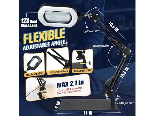 Toolastra magnifying glass with light