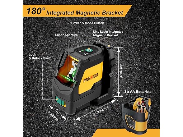 Prexiso Laser Level with Tripod, IP54 Professional